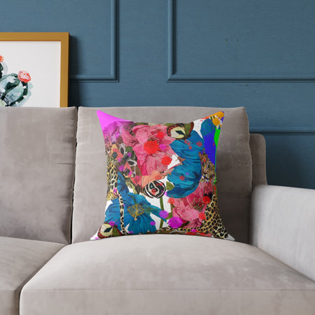 FLAMINGO PEONIES MEDIUM CUSHION - BURNT ORANGE