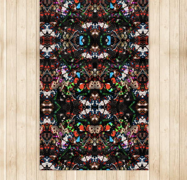 WILD BUTTERFLIES SHIMMER VELVET RUG