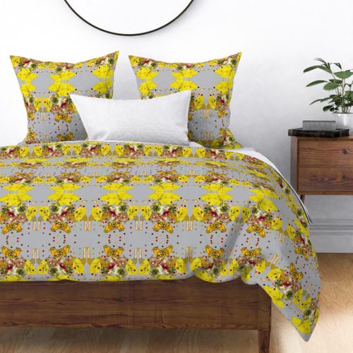OSTRICH DOTS CHILDREN PRINT DUVET COVER-WHITE