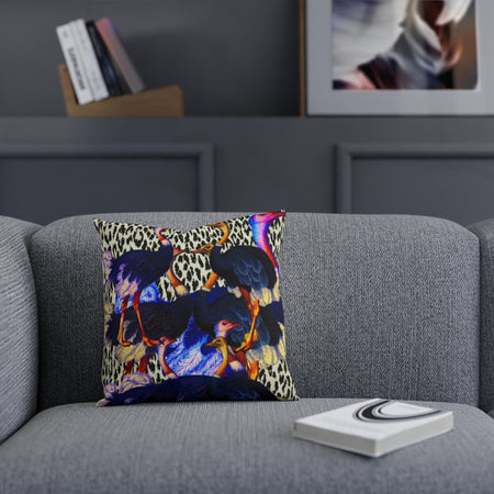 PAINTED MEDIUM CUSHION - NOIR