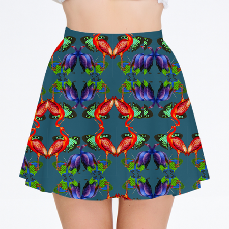 Bees n blues skater skirt