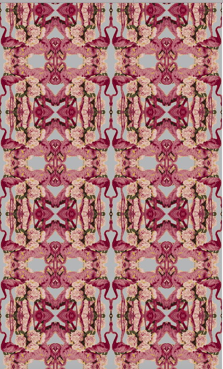 LOVE BIRDS VELVET FABRIC-GREY