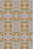 FLAMINGO PEONIES ECO CANVAS FABRIC-GREY