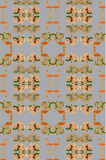 FLAMINGO PEONIES VELVET FABRIC-GREY