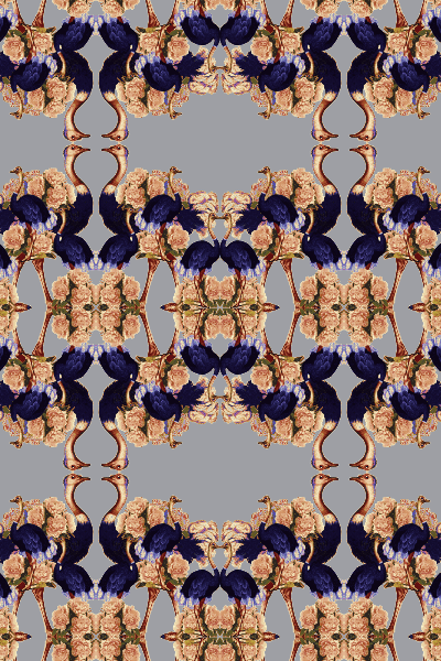 OSTRICH PEONY WALLPAPER-NOIR