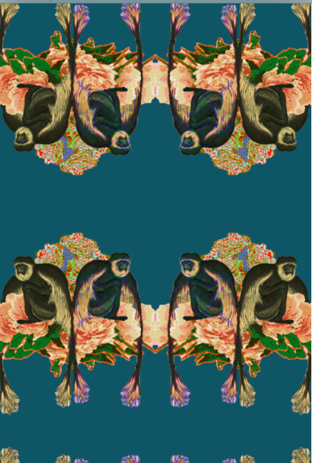 MAKAKU PEONIES ECO CANVAS FABRIC-PETROL