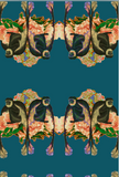 MAKAKU PEONIES ECO CANVAS FABRIC-PETROL