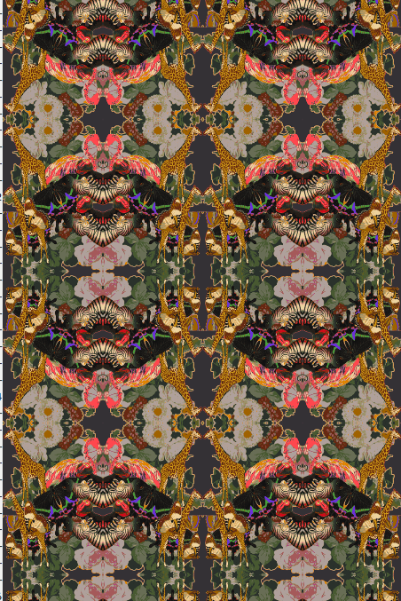 JARDIN DE FLEUR WILD VELVET FABRIC-NOIR