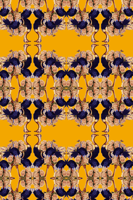 OSTRICH PEONY WALLPAPER-OCHRE