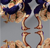 OSTRICH PEONY VELVET FABRIC - GREY