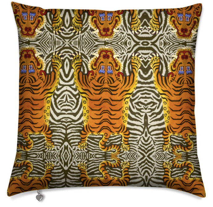TIBETAN STRIPES MEDIUM CUSHION - STRIPES