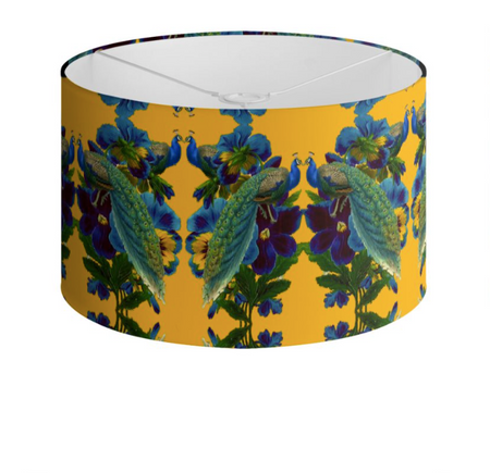 MAKAKU PEONIES DRUM LAMPSHADE-NOIR