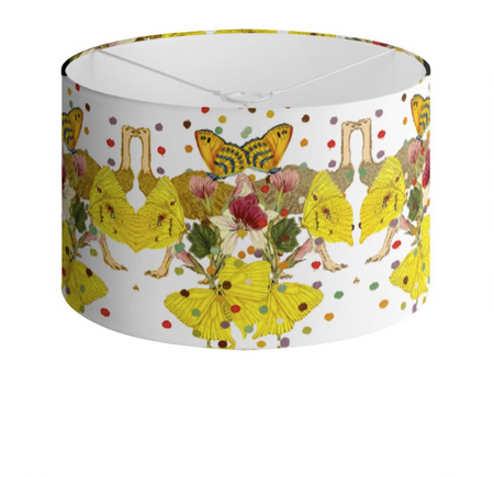 MAKAKU PEONIES DRUM LAMPSHADE-NOIR