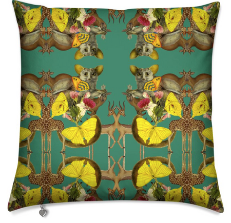 WILD BUTTERFLY MEDIUM CUSHION - NOIR