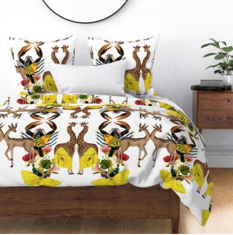 CERCLE DE ANIMAUX CHILDREN PRINT DUVET COVER-WHITE