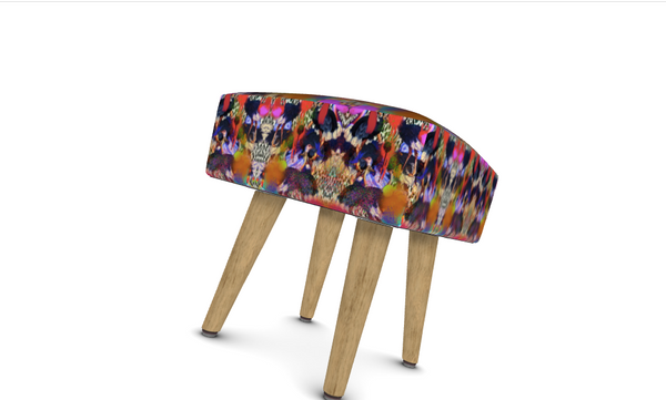 OSTRICH PAINT FOOTSTOOL