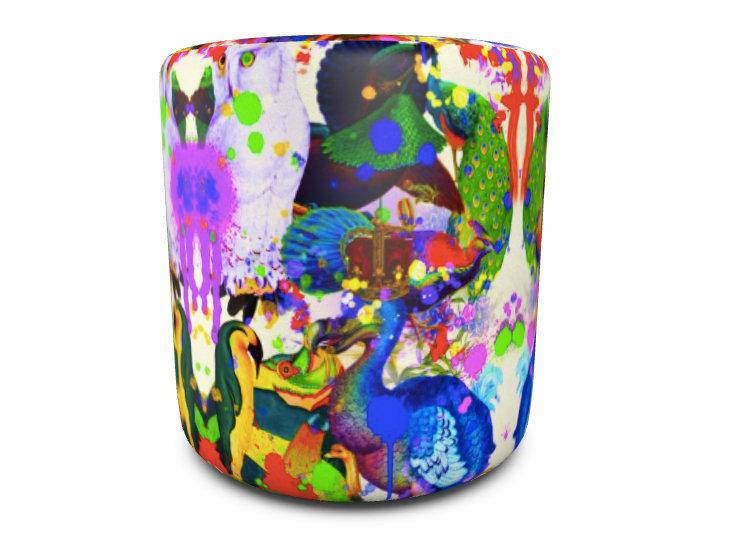 PAINTED POUF