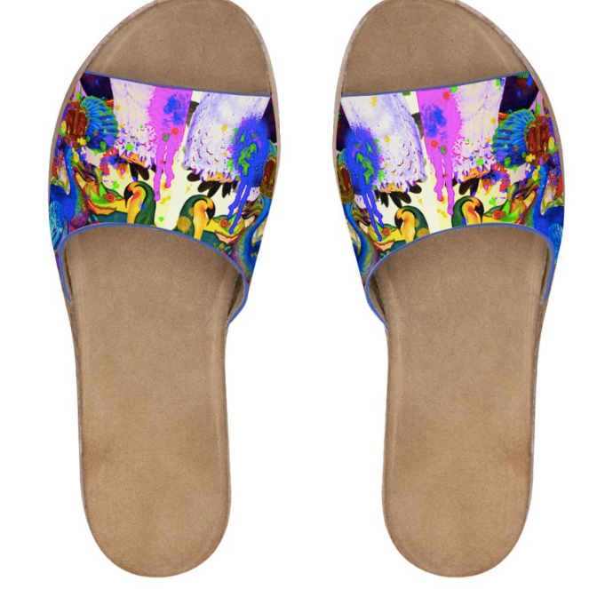 PAINTED LEATHER SLIDES