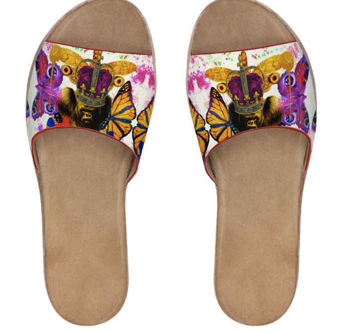PAINTED LEATHER SLIDES