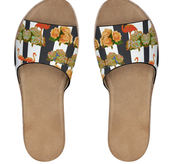 PAINTED LEATHER SLIDES