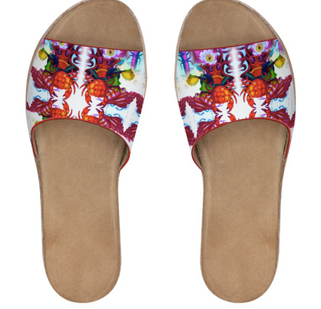 Printed slip on canvas shoes