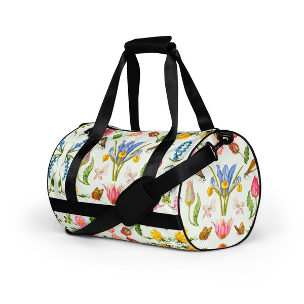 Duffle Printed Bag-White