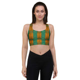 Greeny Print Longline Sports Bra