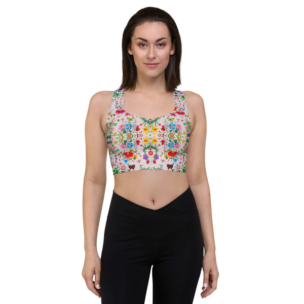 Jardin Print Longline Sports Bra