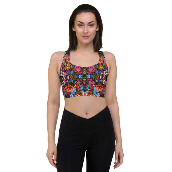 Rosa Print Longline Sports Bra