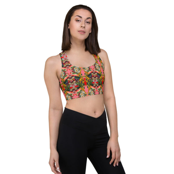 JARDIN DE FLEUR Print Longline Sports Bra