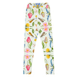 Lizzie Print Yoga Leggings-White