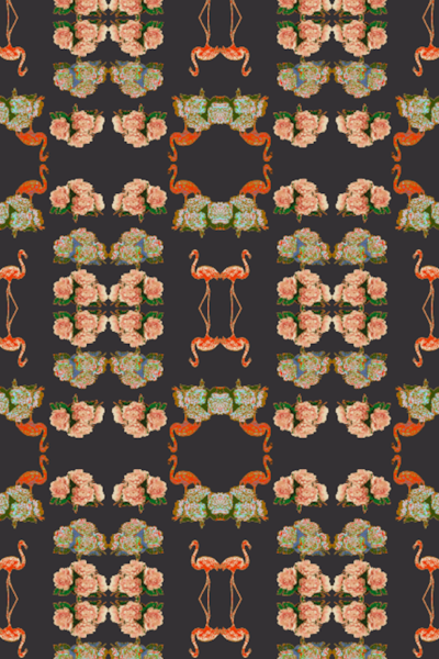 OSTRICH PEONY VELVET FABRIC-CHARCOAL