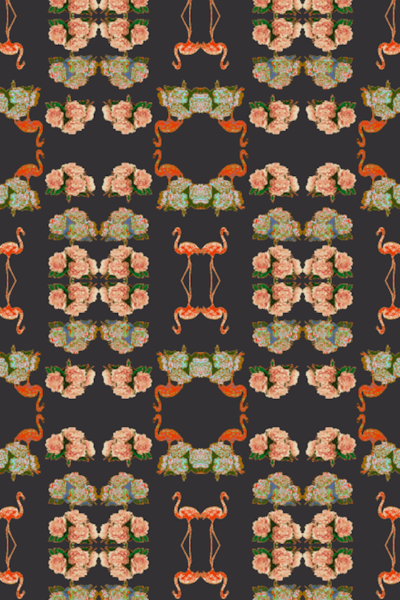 OSTRICH PEONY WALLPAPER-NOIR