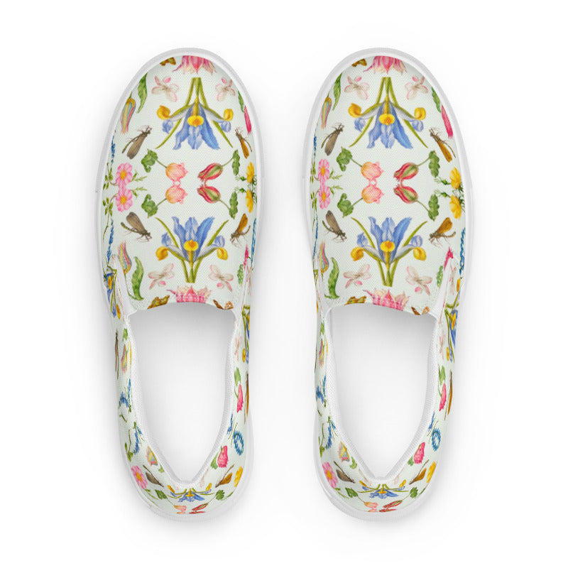 Printed slip on canvas shoes