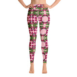 Peacock rose Print Yoga Leggings-White