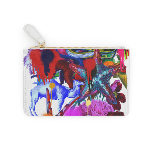 Printed mini clutch bag