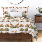 FLAMINGO PEONIES DUVET COVER