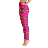 Pheasant Print Yoga Leggings-White