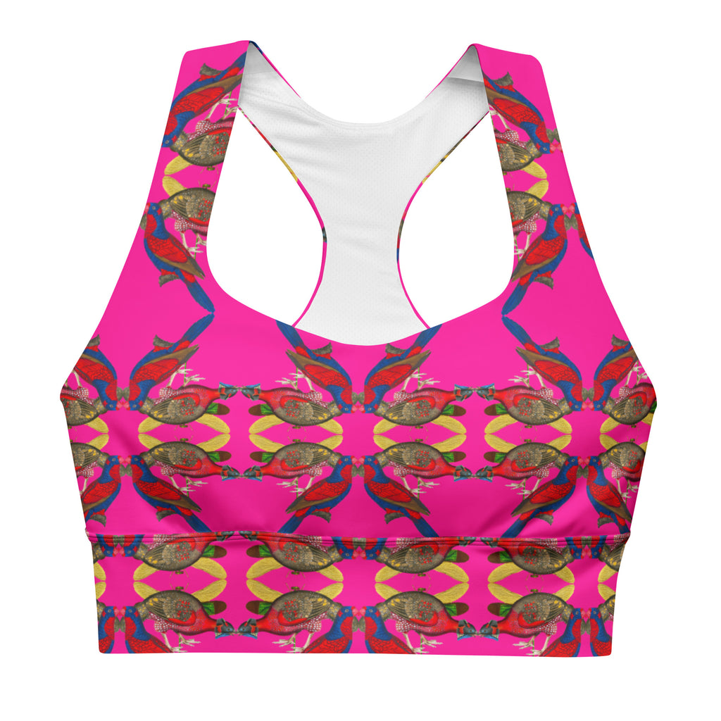 Pheasant Print Longline Sports Bra