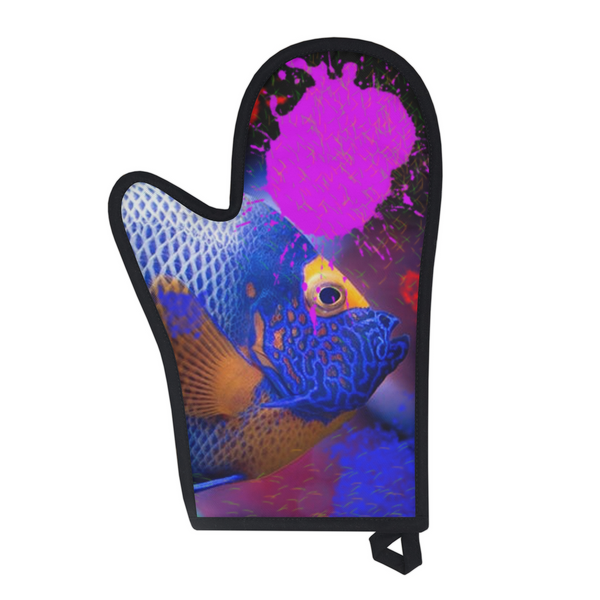 Printed fish design oven glove