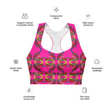 Pheasant Print Longline Sports Bra