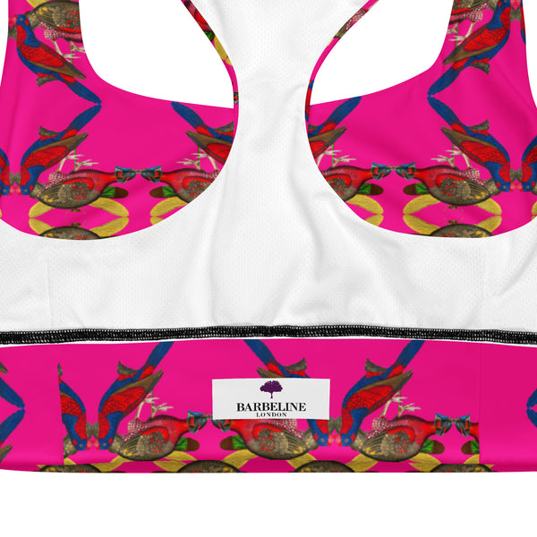 Pheasant Print Longline Sports Bra