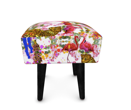 OSTRICH PAINT FOOTSTOOL