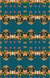MAKAKU PEONIES VELVET FABRIC-PETROL