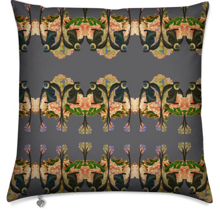 OSTRICH PEONIES MEDIUM CUSHION - VERTE