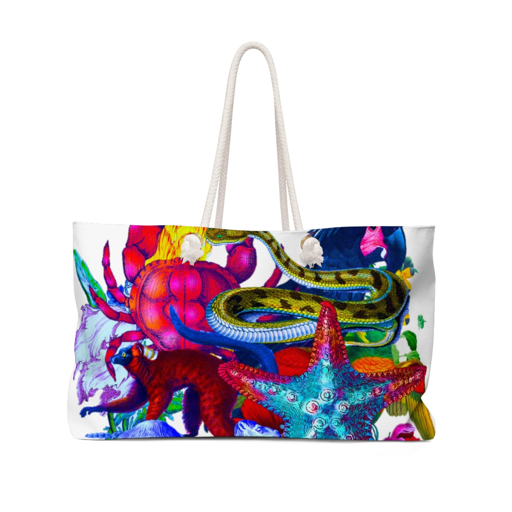 Printed weekender bag
