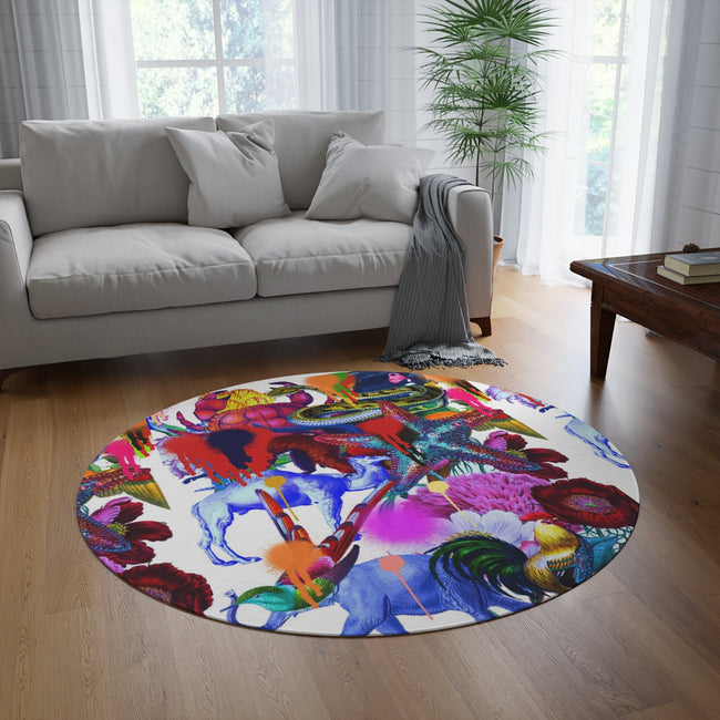 PAINTED ROUND RUG