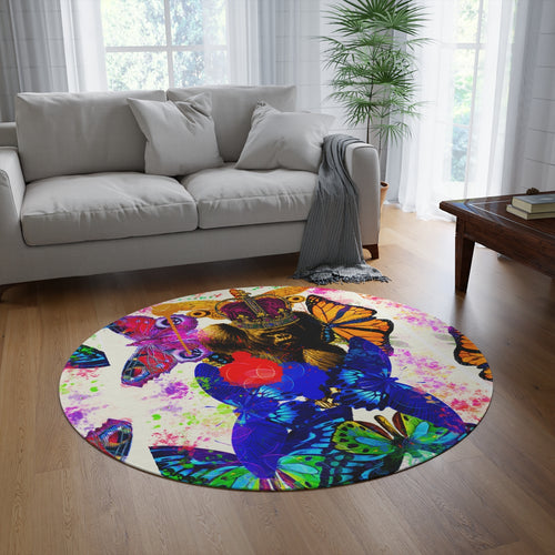 PAINTED ROUND RUG
