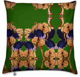 OSTRICH PEONIES MEDIUM CUSHION - VERTE