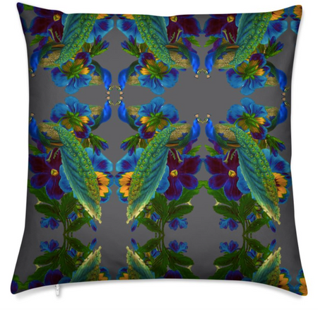 JARDIN DE FLEUR MEDIUM CUSHION -OCHRE